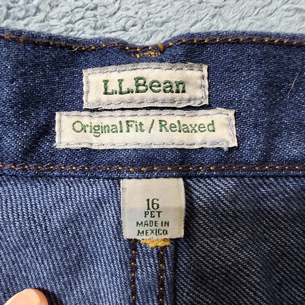 Vintage L.L. Bean Jeans Women's 16 Petite Relaxed Fit Blue Dark LL Bean - Picture 7 of 10